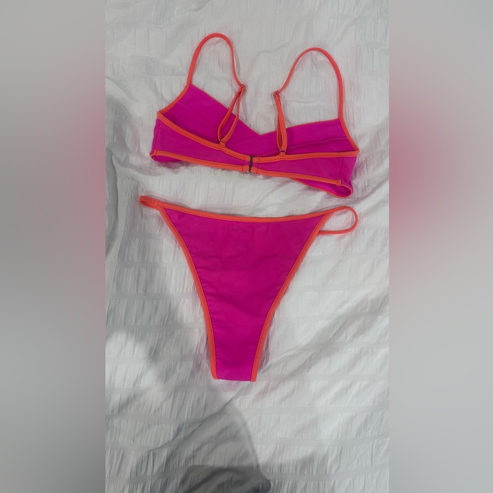 superdown Gianna Neon Pink & Orange Bikini Set XS/S - Picture 6 of 8
